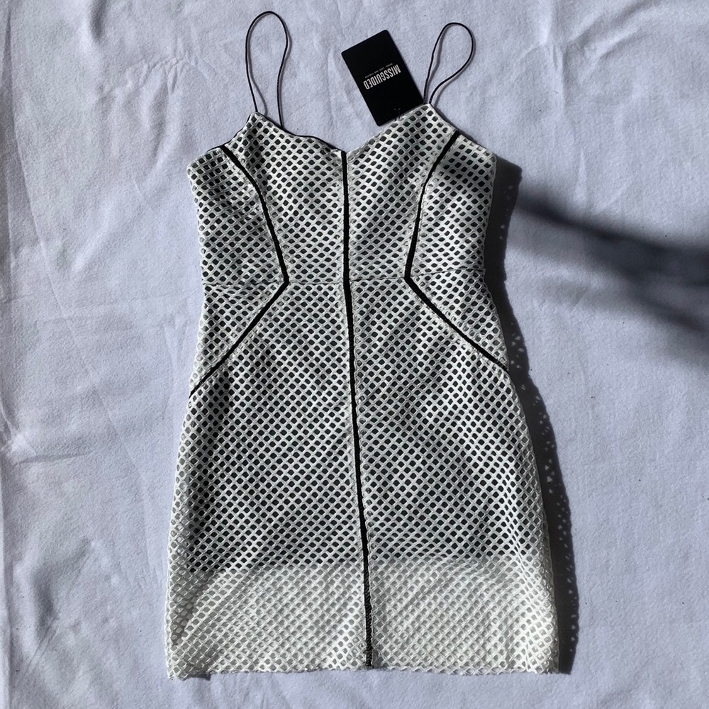 NWT Pretty Little Things White Mesh Net mini Dress